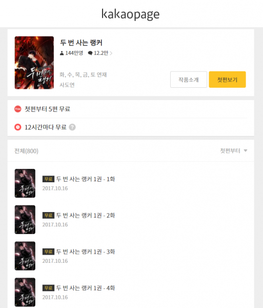 二度生きるランカー 韓国
